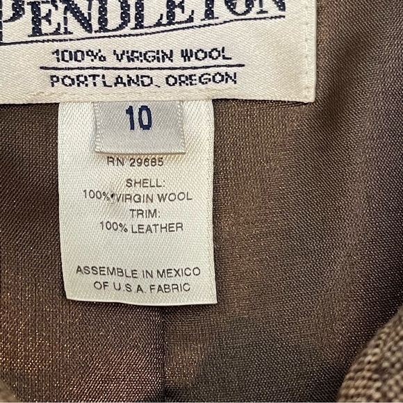 Pendleton brown wool and leather blazer - Picture 9 of 10